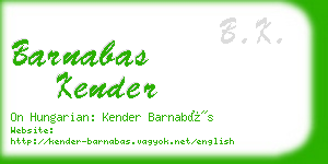 barnabas kender business card